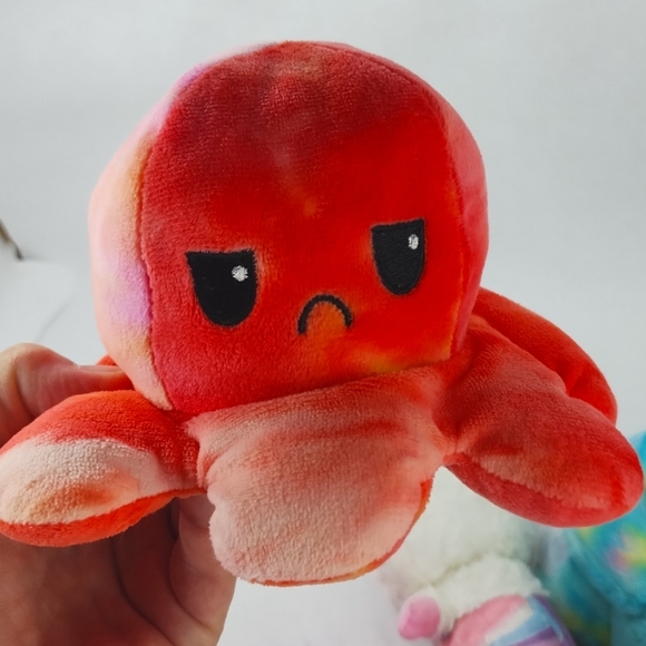 Bundle Reversible Happy Mad Octopus Plush Unicorns, Mermaid Mouse with Crown - Picture 6 of 8